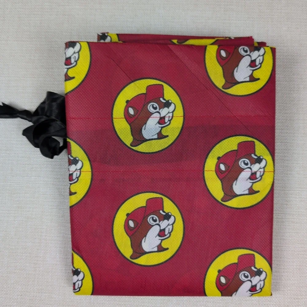 Buc-ee's Logo Drawstring Storage Gift Bag Large Red Beaver Print 29 x 41